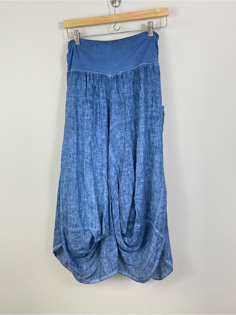 Inizio MAGIC 2 Pocket Linen Skirt Size L Coastal Lagenlook Boho - Picture 8 of 9